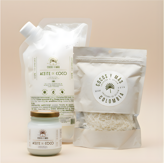 🎉!BLACK DAYS¡🎉 Aceite de Coco 1Kg + Frasco 100mL + 1 Paquete de Coco Deshidratado🥥✨