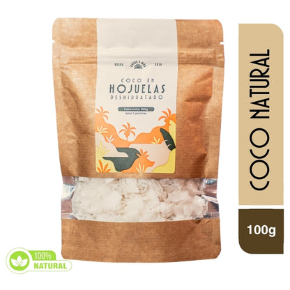 Coco en hojuelas deshidratado natural - 100 gramos