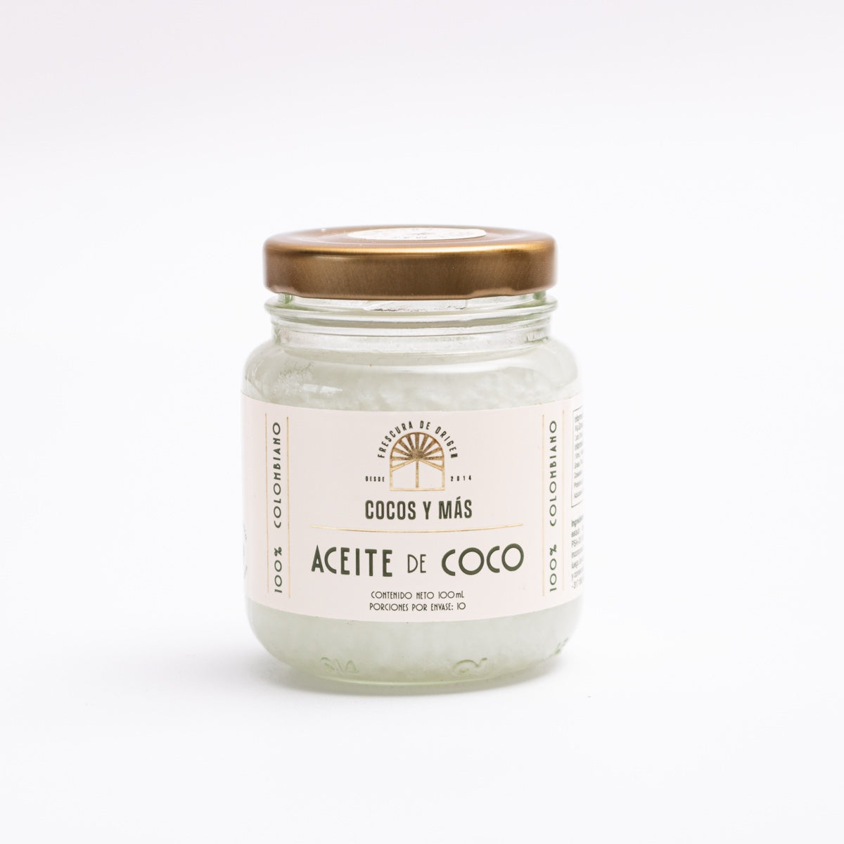 Bolsa de 1 kilo y frasco de 100 ml de aceite de coco Cocos y Más listos para enviar