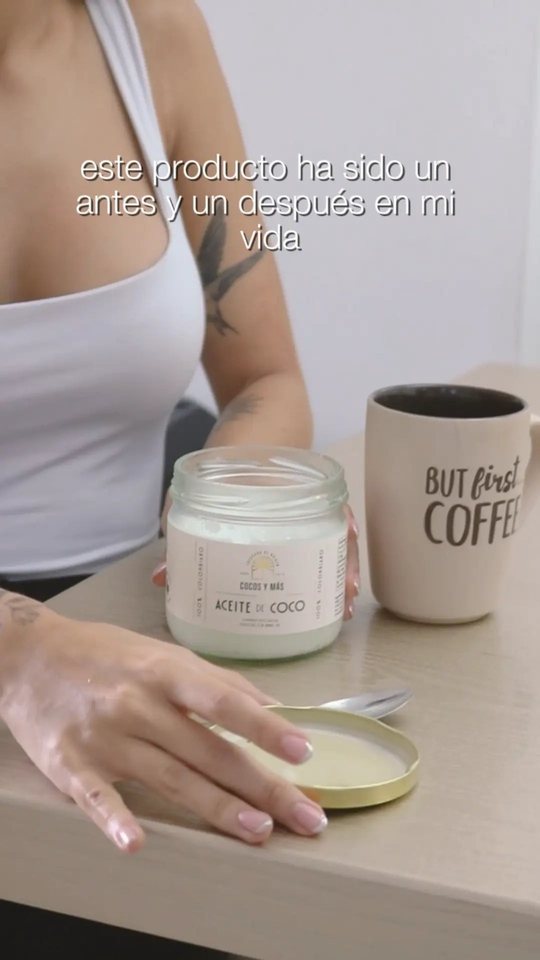Video de cliente usando aceite de coco Cocos y Más